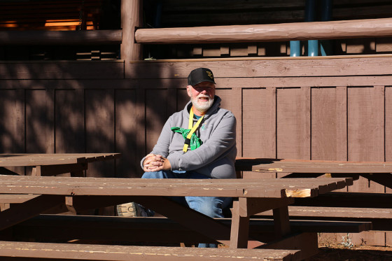 Longtime YC Lifelong Learning Dean, Dennis Garvey, is pictured enjoying some down time during the college's first Students of Leadership retreat last fall.