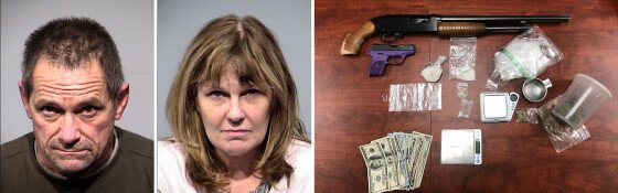 Dean Cotton; Heather Collins; meth, money and guns seized