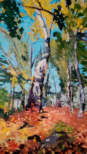 Polychromatic By Dane Chinnock<br />Oil with Palette Knife<br />Dimensions: 24”H x 14”W