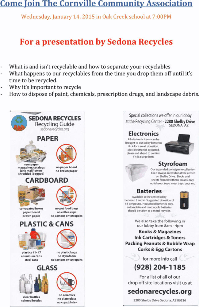 Cornville Hosts Sedona Recycles January 14 20141231 2015 jan meeting1