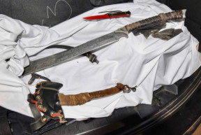 Weapons recovered from Messare at the scene.  Photo: Sedona Police Department
