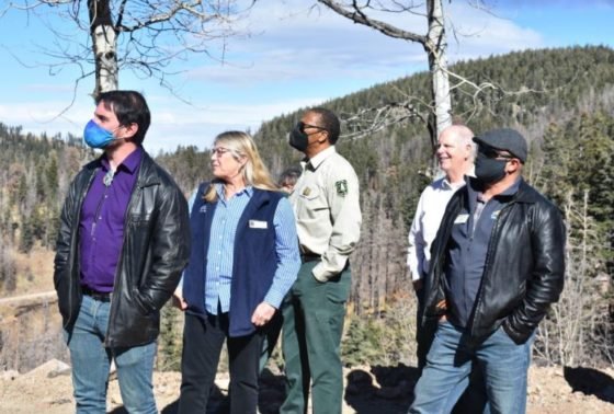 U.S. Forest Service Chief Pledges $3.5 Million To Museum Fire Watershed Restoration Flagstaff Mayor Deasy (left), Coconino County Supervisor Patrice Horstman, U.S Forest Service Chief Randy Moore, Congressman Tom O’Halleran, and Supervisor Jeronimo Vasquez viewing the Museum Fire burn scar from Mt. Elden Lookout Road