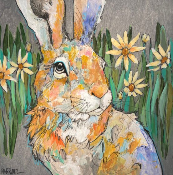 Happy to Hop, oil on wood by Amy Ringholz