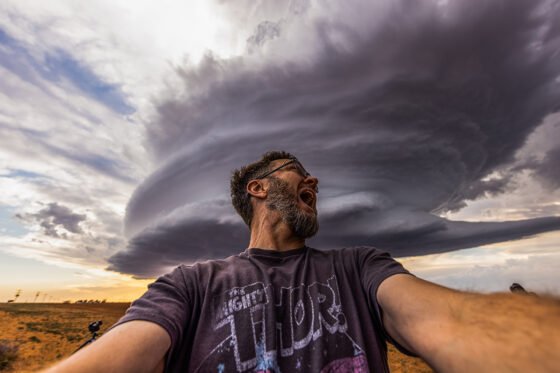 Mike poses for a "Supercellfie" on May 16th, 2021 near Sudan, Texas