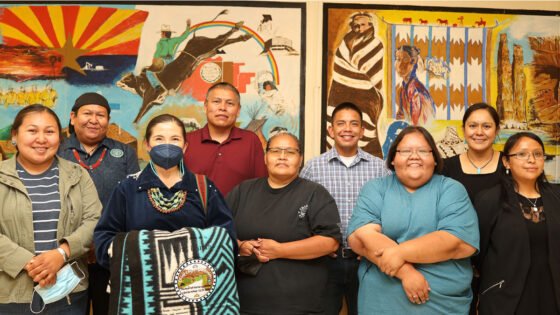 Chinle Chapter Recognizes Navajo & Hopi Families COVID-19 Relief Fund for Phase I and Phase II Relief Efforts The relief efforts of the Navajo & Hopi Families COVID-19 Relief Fund were recognized by the Chinle Chapter Government on Monday, May 16. Back Row, (R to L): Dr. Rosanna Jumbo-Fitch, Chapter President, Colin Tsosie, Central NN Team Member, Walton Yazzie, Chinle Chapter Manager, Hector Begaye, SW Agency Team Member. Front Row (R to L): TiShawna Spencer, Central NN Team Member, Amanda Yazzie, SW Agency Team Member, Glenda Tsosie Wheeler, Ft. Defiance Agency Team Member, Ethel Branch, Relief Fund Executive Director, Tierra Todacheenie, Central Agency Team Member.