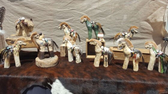 Red Rose Art Show At Stagecoach Country Roadhouse Susan M Harvey creates rare Clay Medicine Horse Sculptures