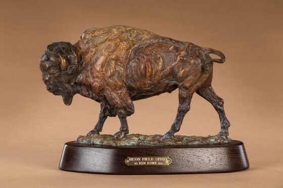 Bison Field Study, bronze by Ken Rowe