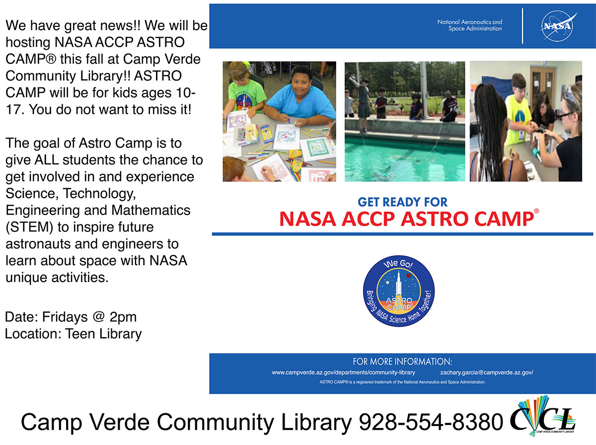 Camp Verde Community Library is pleased to be part of the 2022 NASA