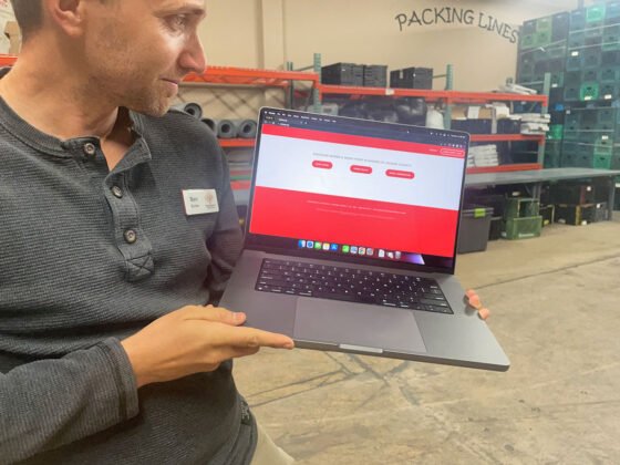 Manzanita Outreach Executive Director Ben Burke shows the homepage of MOHelp.org.
