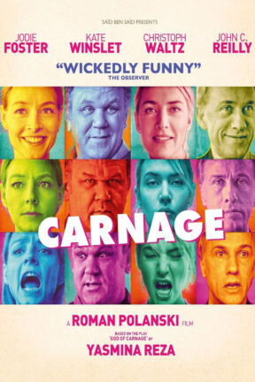 “Carnage” features an award-winning ensemble cast, including Jodie Foster, Kate Winslet, Christoph Waltz and John C. Reilly. Foster and Winslet both received Golden Globe nominations for Best Performance by an Actress in a Motion Picture – Comedy or Musical for their performances in the film.