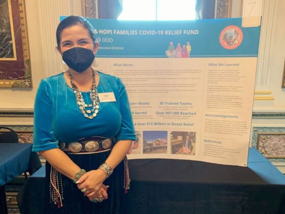 Relief Fund Founder and Executive Director Ethel Branch represented the organization at the White House Summit on COVID-19 Equity. Branch presented a poster that detailed the conditions, methods, services delivered, and lessons learned based on the organization's delivery of direct relief to Navajo and Hopi communities during the pandemic.