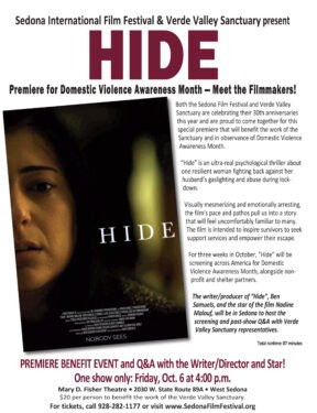 “Hide” is an ultra-real psychological thriller about one resilient woman fighting back against her husband’s gaslighting and abuse during lockdown. For three weeks in October, “Hide” will be screening across America for Domestic Violence Awareness Month, alongside non-profit and shelter partners.