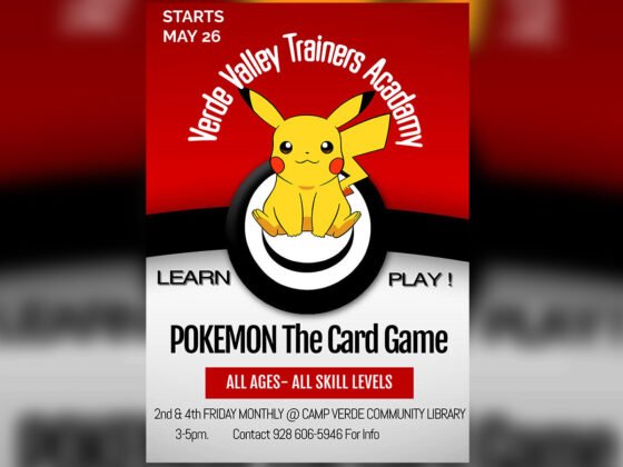 Pokémon the Card Game Trainers Club starting at Camp Verde Community Library 20230519 Pokemonflyer