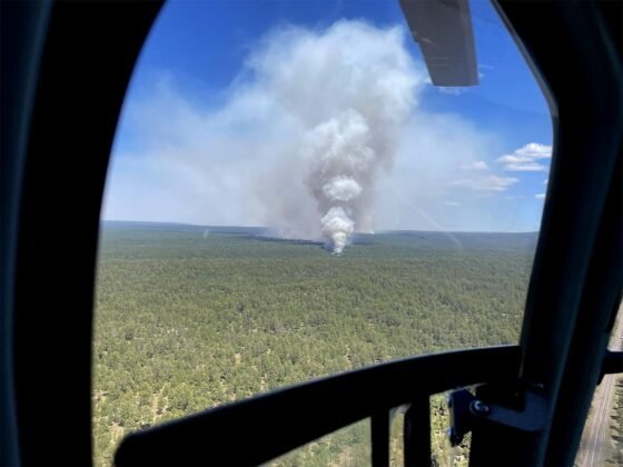 Aerial View of Wilbur Fire Smoke Column