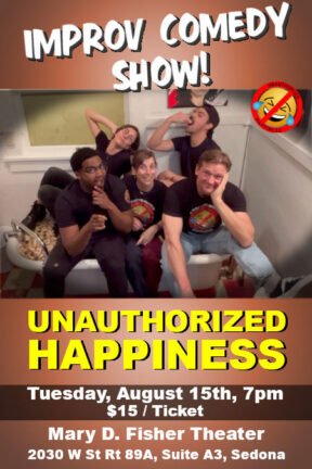 Unauthorized Happiness team members include (top to bottom): Alissa Tyler, Carlo Habash, Jonathan Bonner, Bekah Hinds and Chuck Tyler.