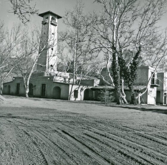 Sedona Heritage Museum Hosts Talk about History of Tlaquepaque The bell tower at Tlaquepaque during construction, c. 1973