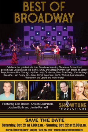 Celebrate the greatest hits from Broadway featuring Showtune Productions' powerhouse vocalists and live pianist in “Best of Broadway” on stage at the Mary D. Fisher Theatre.