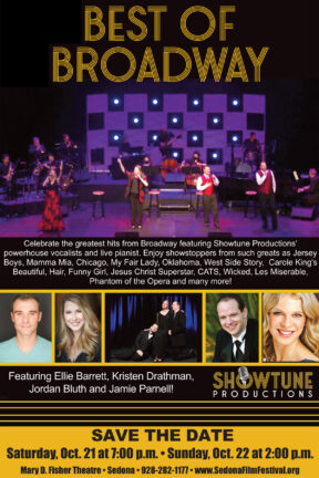 Celebrate the greatest hits from Broadway featuring Showtune Productions' powerhouse vocalists and live pianist in “Best of Broadway” on stage at the Mary D. Fisher Theatre.