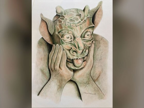 Sedona Renegades Welcome Gargoyles "The Thinker" by Carol Thomas Hildebrand