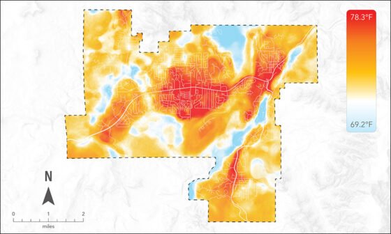 City study identifies excessive heat zones in Sedona 20231116 heatmap