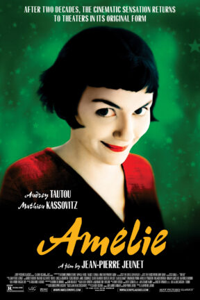 Amélie (Audrey Tatou), the heroine of Jean-Pierre Jeunet’s award-winning whimsical romance, is no ordinary young woman. A waitress in a Montmartre, Paris bar, Amélie observes people and lets her imagination roam free. One day, she suddenly finds her purpose in life: to solve other people’s problems.