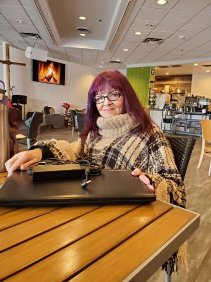 Marcia M. received a refurbished laptop to help her achieve her goal of attending college classes