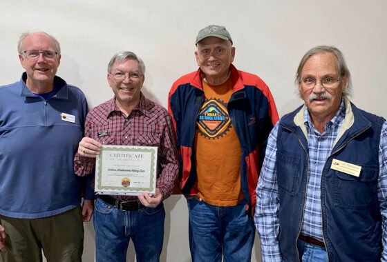 The Sedona Westerners Hiking Club was recognized by the Sedona Red Rock Trail Fund for a record-breaking fundraising campaign in February. Pictured (L to R) are SRRTF Director Dick Williams, Westerners Trail Boss Ray LaPorte, SRRTF President Kevin Adams and Westerners VP Dave Vanderwater.