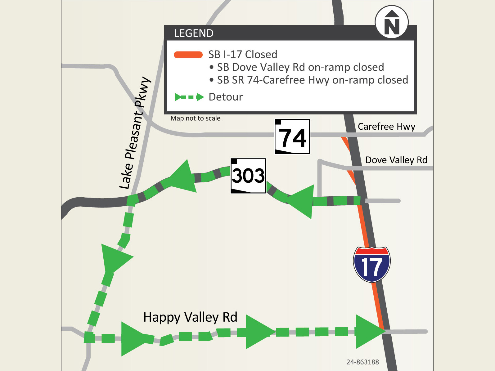 Corner 17 Loop ADOT Alert: Plan for southbound I-17 closure south of Loop 303