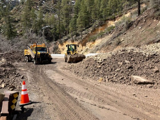 SR89A in Oak Creek Canyon Following Rockfall