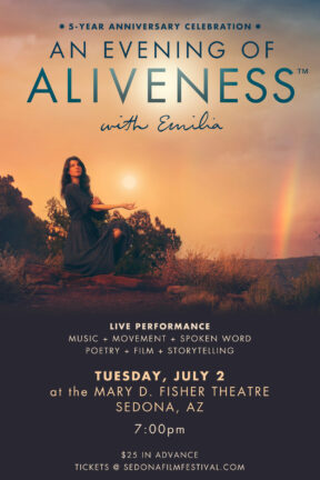 An Evening of Aliveness with Emilia is the culmination of five years of devotional creativity — and the incredible transformation that occurs when we commit to something beyond ourselves.