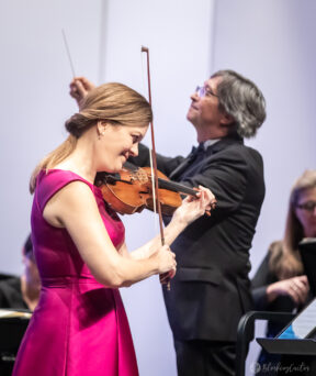 Violinist Dr. Katherine McLin and Maestro Peter Bay kick off Arizona Philharmonic's Season 7 with Passion, Peace and Power. Photo credit: Blushing Cactus Photography.