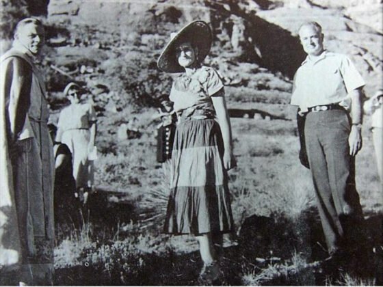 Sedona Heritage Museum Prepares for New Original Historical Musical Dramedy Marguerite Staude (center) with Father Driscoll (left) and Tony Staude (right) at the groundbreaking of the Chapel of the Holy Cross