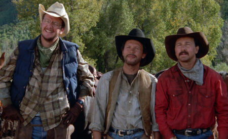 Film Festival presents ‘City Slickers’ outdoors under the stars Sept. 9 Henpecked Phil (Daniel Stern), newly married Ed (Bruno Kirby), and Mitch (Billy Crystal) -- terrified of his midlife crisis -- decide to reignite their masculinity by taking a supervised cattle drive across the Southwest in “City Slickers”.