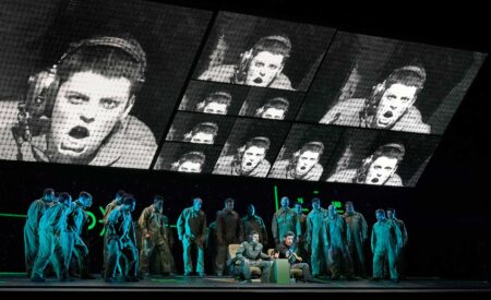 Tony Award–winning composer Jeanine Tesori’s powerful new opera “Grounded” premieres at the Metropolitan Opera, wrestling with often-overlooked issues created by 21st-century warmaking. Canadian mezzo-soprano Emily D’Angelo stars as the hot-shot fighter pilot whose unplanned pregnancy takes her out of the cockpit and lands her in Las Vegas.