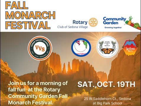 Sedona Village Rotary Club Presents the Fall Monarch Festival: A Free Community Celebration and Plant Sale 20241004 MonarchFestivalFlyer FI