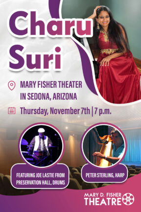 Join multi award-winning pianist and composer, Charu Suri, in a unique concert featuring her signature "raga jazz" style blending Indian ragas and jazz, featuring Peter Sterling on harp and Joe Lastie from Preservation Hall on drums.