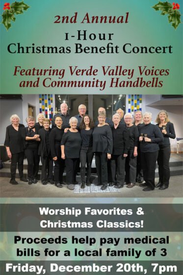 Sedona Film Fest hosts 2nd Annual Christmas Show Benefit Dec. 20 Come celebrate Christmas with a one-hour Christmas Show Benefit! Twenty singers are lending their vocal expertise to sing songs of praise and Christmas classics, and proceeds will benefit a local family of three to help pay medical bills.