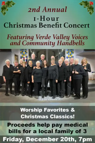 Come celebrate Christmas with a one-hour Christmas Show Benefit! Twenty singers are lending their vocal expertise to sing songs of praise and Christmas classics, and proceeds will benefit a local family of three to help pay medical bills.