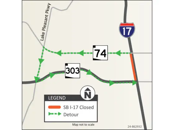 I-17 South weekend closure scheduled Jan. 17-20 in north Phoenix