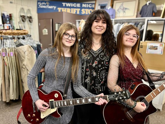Gracie and Tivona Moskoff of Kaleidoscope Redrocks stand with Twice Nice Thriftique manager Alicia Henson in Sedona. The Twice Nice Spring Thrifty event is scheduled to take place from 11 a.m. to 2 p.m. Saturday, March 29, 2025, in Sedona, and feature refreshments, live music, live radio broadcast, silent auction and more.