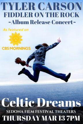 Join Tyler Carson — featured twice nationally on CBS Mornings as Fiddler on the Rock — for an unforgettable evening celebrating his new album, Celtic Dreams on Thursday, March 13 at the Mary D. Fisher Theatre.