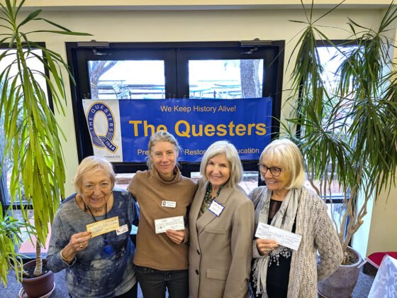 Local Questers Chapters Contribute to Keep Sedona Beautiful’s Historic Building Restoration (L to R) Lucy Redman, President of Palatki Questers, Jennifer Jul, President of Sedona Questers, Cindy Emmett from Verde Valley Questers and The Questers International President Daphne Davis, gathered to celebrate the local Questers chapters' financial support of a preservation and restoration project at Sedona's Historic Landmark Pushmataha building, headquarters of Keep Sedona Beautiful.