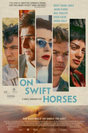 Muriel and her husband Lee are about to begin a bright new life, which is upended by the arrival of Lee's brother. Muriel embarks on a secret life, gambling on racehorses and discovering a love she never thought possible in “On Swift Horses”.
