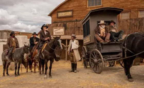 In 1880s Wyoming, a boy left to fend for himself and his younger brother following their parents' deaths goes on the run with his long-estranged grandfather after he is sentenced to hang for the accidental killing of a local rancher in “Rust”.
