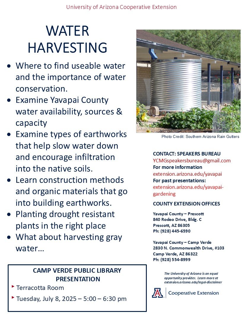 Camp Verde Flyer 07.08.25 Water Harvesting 2025