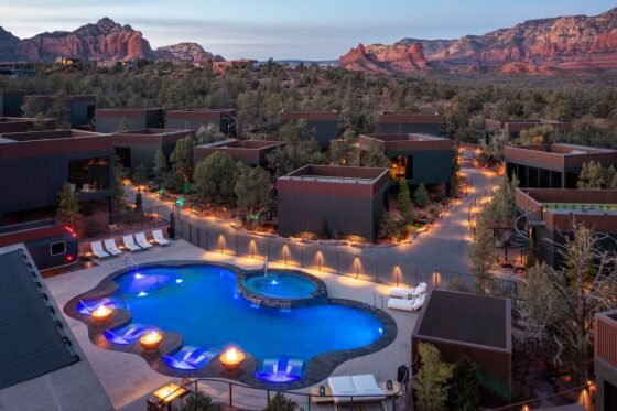 Ambiente Offers Solo Travelers an Enchanting Escape in Red Rock Country Dusk Pool View 2 PC Jeff Zaruba