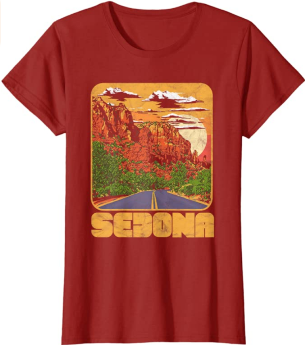 Retro Sedona Arizona Vintage Road Trip Outdoors Graphic T Shirt Womens 1