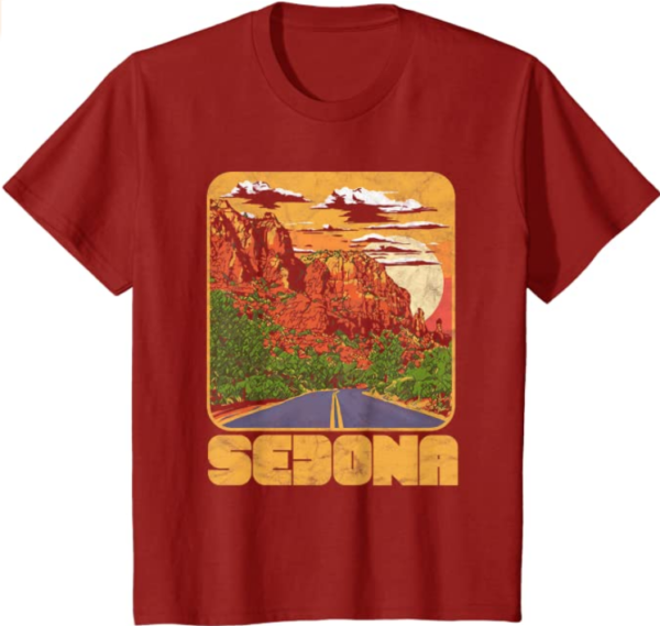 Retro Sedona Arizona Vintage Road Trip Outdoors Graphic T Shirt Youth