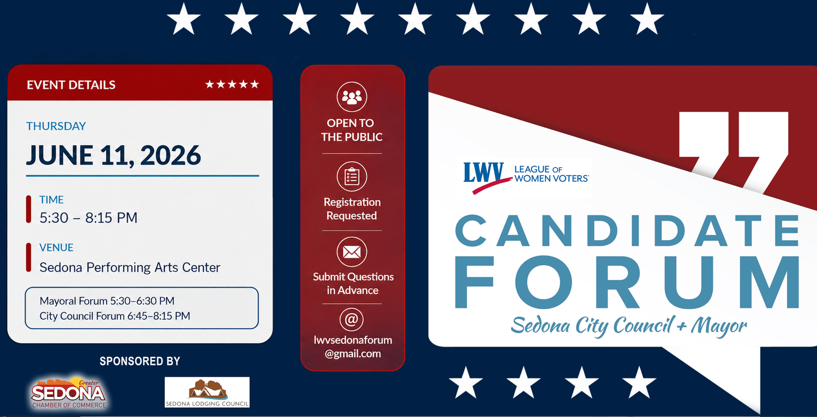 Sedona Chamber and Sedona Lodging Council Sponsor Mayoral and City Council Candidate Forum