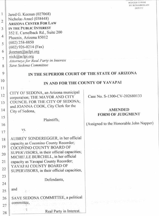 Court Orders City to Pay Save Sedona Committee All Legal Costs